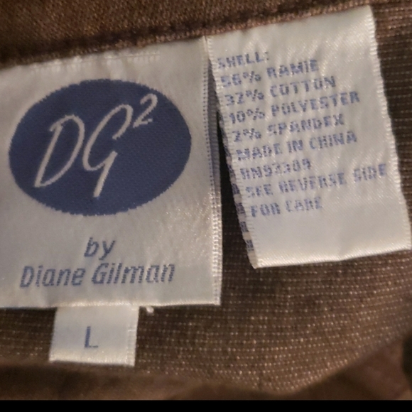 DG2 by Diane Gilman Embellished Brown & Gold Jacket Size Large - Picture 5 of 5